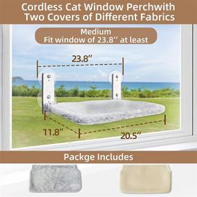 img 3 attached to AMOSIJOY Cordless Cat Window Perch with 4 Strong Suction Cups - Cat Hammock for Wall, Anchors & Screws Included - Solid Metal Frame, Replaceable Covers, Foldable Beds for Indoor Cats