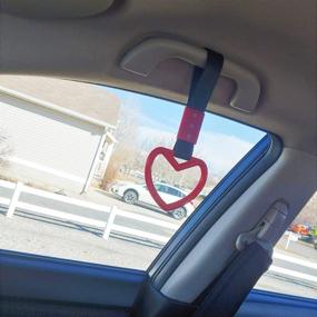 img 1 attached to ❤️ Red/Black Heart-shaped Jdm Tsurikawa Rings: Stylish Car Handle Straps for Warning & Decor