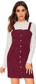 img 4 attached to Floerns Corduroy Pinafore Overall Pockets Women's Clothing : Jumpsuits, Rompers & Overalls