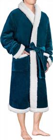 img 4 attached to Pavilia Men'S Plush Fleece Spa Bathrobe - Soft, Warm, And Comfortable With Shawl Collar