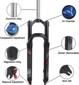 img 3 attached to Bucklos Lutu MTB Suspension Fork - Air & Rebound Adjust, Straight Tube, Ultralight Gas Shock, Travel 120Mm, Lockout Mountain Bike Forks
