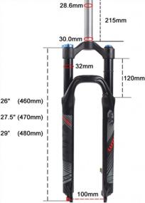 img 2 attached to Bucklos Lutu MTB Suspension Fork - Air & Rebound Adjust, Straight Tube, Ultralight Gas Shock, Travel 120Mm, Lockout Mountain Bike Forks