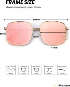 img 3 attached to Retro Cool: квадратные солнцезащитные очки Slocyclub для максимальной защиты от ультрафиолета