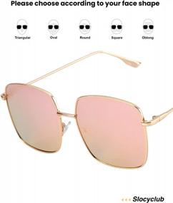 img 2 attached to Retro Cool: Slocyclub Square Sunglasses For Ultimate UV Protection