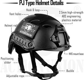 img 1 attached to ACTIONUNION Airsoft Fast Helmet Set: Tactical Paintball PJ Type Protection