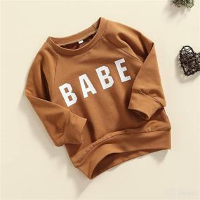 img 2 attached to 👶 Adorable Newborn Baby Letters Print Sweatshirt: Comfortable Long Sleeve Pullover for Fall-Winter Casual Wear