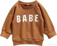 👶 adorable newborn baby letters print sweatshirt: comfortable long sleeve pullover for fall-winter casual wear логотип