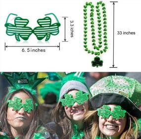 img 1 attached to 9 Pack St Patrick'S Day Accessory Set Irish Party Favor Supplies Shamrock Top Hat And Beard/Shamrock Necklaces/Bow Tie/Eyeglass/Rubber Wristbands For Party,Parade Or Celebration