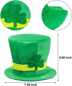 img 3 attached to 9 Pack St Patrick'S Day Accessory Set Irish Party Favor Supplies Shamrock Top Hat And Beard/Shamrock Necklaces/Bow Tie/Eyeglass/Rubber Wristbands For Party,Parade Or Celebration