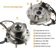 🔩 premium wheel bearing hub set 513188x2 for ascender, bravada, envoy, rainer, trailblazer - with abs, 6 lug (pack of 2) logo