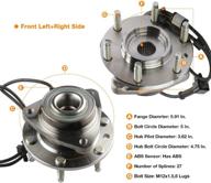 🔩 premium wheel bearing hub set 513188x2 for ascender, bravada, envoy, rainer, trailblazer - with abs, 6 lug (pack of 2) логотип