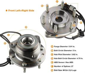 img 4 attached to 🔩 Premium Wheel Bearing Hub Set 513188X2 for Ascender, Bravada, Envoy, Rainer, Trailblazer - With ABS, 6 Lug (Pack of 2)