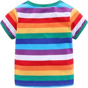 img 3 attached to LittleSpring Little T Shirt Rainbow Cream Girls' Clothing ~ Tops, Tees & Blouses