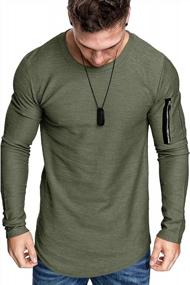 img 2 attached to COOFANDY Workout Cotton Sleeve Longline Men's Clothing and Active