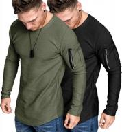 coofandy workout cotton sleeve longline men's clothing and active logo