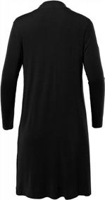 img 2 attached to Women'S Lightweight Long Sleeve Rayon Spandex Cardigan With Open Front Pockets