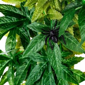 img 2 attached to 🌿 Reptile Silk Plants Leaves by FiveBull: Habitat Amphibian Accessories for Tank Decoration, Climbing Vines & Suction Cup Decorate Grass Leaf - Ideal for Reptile & Amphibian Habitat Plants