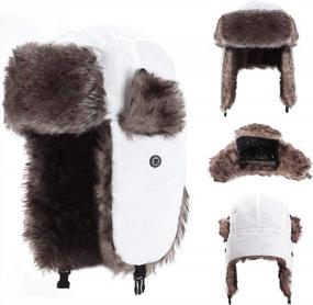 img 2 attached to Warm Russian Trooper Fur Ushanka Hat - YESURPRISE Trapper Winter Skiing Cap For Men & Women