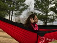 img 1 attached to Double Portable Outdoor Camping Hammock For Kids And Adults - 2 Person Tree Travel Backpacking Hamaca With Carrying Bag review by Mike Burnett