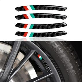 img 4 attached to 4PCS Universal Car Wheel Center Emblems Sticker Carbon Fiber Wheel Protection Decal Trim Cover Wheel Decoration Fit For Alfa Romeo Fiat Abarth Accessories (IT)