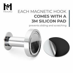 img 2 attached to 🧲 Mavoro Strong Magnetic Hooks: Heavy Duty Neodymium Magnets for Hanging Coats, Bags, and More - Set of 2 Chrome Magnet Hooks