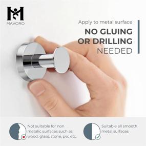 img 1 attached to 🧲 Mavoro Strong Magnetic Hooks: Heavy Duty Neodymium Magnets for Hanging Coats, Bags, and More - Set of 2 Chrome Magnet Hooks