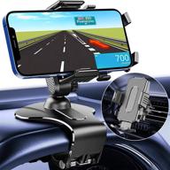 📱 car phone mount with 1200 degree rotation, dashboard &amp; air vent holder [multi-angle][never blocking] for iphone samsung &amp; all smartphones - sight-friendly design (black) logo