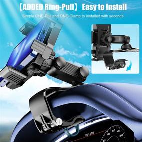 img 1 attached to 📱 Car Phone Mount with 1200 Degree Rotation, Dashboard &amp; Air Vent Holder [Multi-Angle][Never Blocking] for iPhone Samsung &amp; All Smartphones - Sight-Friendly Design (Black)