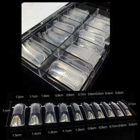 img 2 attached to EnForten 100PCS/Box Clear Dual Nail System Form UV Gel Acrylic Nail Mold Artificial Nail Tip With Scale