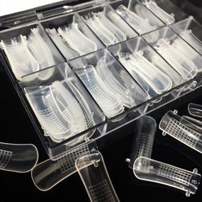 img 4 attached to EnForten 100PCS/Box Clear Dual Nail System Form UV Gel Acrylic Nail Mold Artificial Nail Tip With Scale