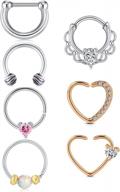 anicina 16g daith earrings surgical steel heart moon cartilage rook conch tragus earring piercing clicker septum rings captive bead horseshoe barbell nose rings hoop piercing jewelry logo