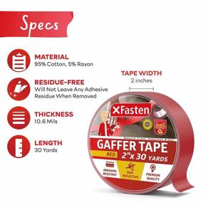 img 3 attached to XFasten Red Gaffers Tape: Heavy Duty, No-Residue Matte Finish Tape For Cables And Cords - 2 Inch X 30 Yards