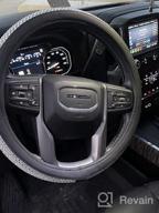 картинка 1 прикреплена к отзыву Jumbo Crystal Rhinestone Steering Wheel Cover With Non-Slip Diamond Leather - Comfy And Sparkly - Universal 15 Inch - Red Color от James Ohlrogge