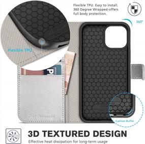 img 1 attached to TUCCH RFID Blocking Wallet Case For IPhone 13 With Card Slot, Shockproof TPU Case, PU Leather Magnetic Flip Cover - Compatible With IPhone 13 6.1-Inch 2021 - Shiny Silver