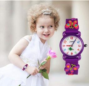 img 3 attached to Eleoption Waterproof Kids Watch For Girls Boys Time Machine Analog Watch Toddlers Watch 3D Cute Cartoon Silicone Wristwatch Time Teacher For Little Kids Boys Girls Birthday Gift