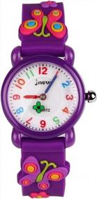 img 4 attached to Eleoption Waterproof Kids Watch For Girls Boys Time Machine Analog Watch Toddlers Watch 3D Cute Cartoon Silicone Wristwatch Time Teacher For Little Kids Boys Girls Birthday Gift