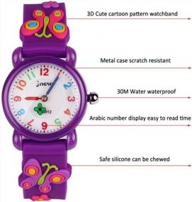 img 2 attached to Eleoption Waterproof Kids Watch For Girls Boys Time Machine Analog Watch Toddlers Watch 3D Cute Cartoon Silicone Wristwatch Time Teacher For Little Kids Boys Girls Birthday Gift