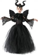костюм малефисенты для девочек, вязаное платье из тюля ручной работы, костюм ведьмы и дьявола, платье злой королевы, костюм для хэллоуина, косплей логотип