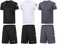 3 pack buyjya men's athletic shorts shirt set - perfect for basketball, football, exercise training & running gym logo