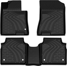 img 4 attached to 🚗 Auxko Floor Mats for KIA K5 2021-2023/Hyundai Sonata 2020-2023 - All Season Anti-Slip Car Mats, Full Set Liners - Odorless, Weatherproof Accessories