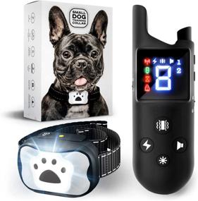 img 4 attached to 🐶 Waterproof Remote Dog Training Collar with LED Light - Ideal for Small Dogs 5-15lbs - 1000 Feet Range