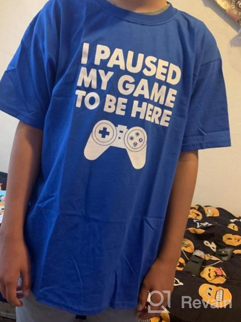 img 1 attached to Tstars Paused Funny Gamer T-Shirt: Cool Boys' Gaming Apparel review by Daveon Jumps