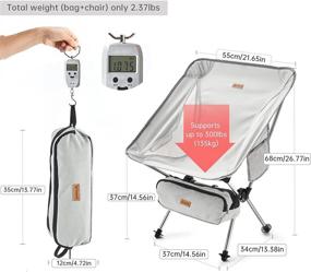 img 2 attached to Ultralight Folding Camping Chair By BISINNA - Portable, Collapsible & Lightweight For Outdoor Adventures!