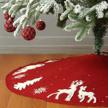 luxury red 3d knitted christmas tree skirt 48" - sattiyrch logo