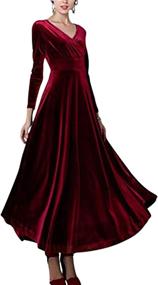 img 4 attached to 👗 Elevate your Style with Sevozimda Elegant Velvet Sleeve Dresses - Shop Women's Clothing and Dresses Now!