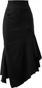 img 4 attached to A2Y Women'S Slim Fit Rayon Knee Length Unhem Back Slit Denim Jean Pencil Skirt