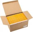 madisi wood-cased #2 hb pencils, yellow, pre-sharpened, bulk pack, 576 pencils in box logo