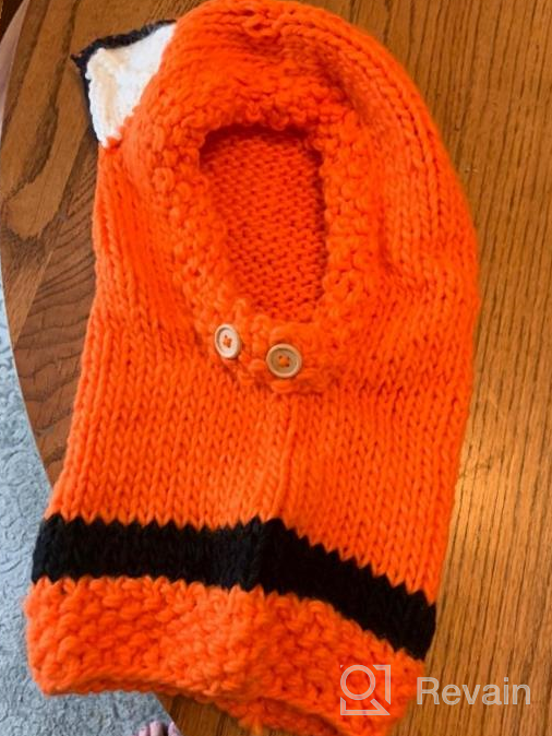 img 1 attached to Unisex Hand-Woven Kids Knitted Hat - Cute Fox and Cat Design 🦊 - Warm Earmuffs Cape Caps for Autumn and Winter - Orange Wool Hat review by Dana Young