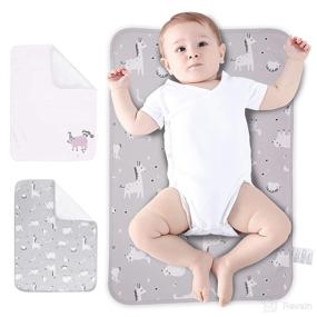 img 4 attached to 🐻 SWESEN 2 Pack Waterproof Diaper Changing Pad Liners, Portable Baby Changing Mat for Newborn Boys and Girls, Soft and Reusable, 20" x 28", White Bear
