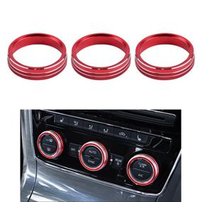 img 4 attached to 🚗 Stylish Red Trim for Volkswagen Center Console AC Control and Radio Controls - LECART VW Tiguan CC Passat Altas Arteon Accessories (3Pcs)